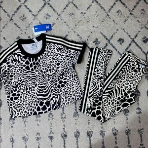Adidas Leopard Legging and Top set